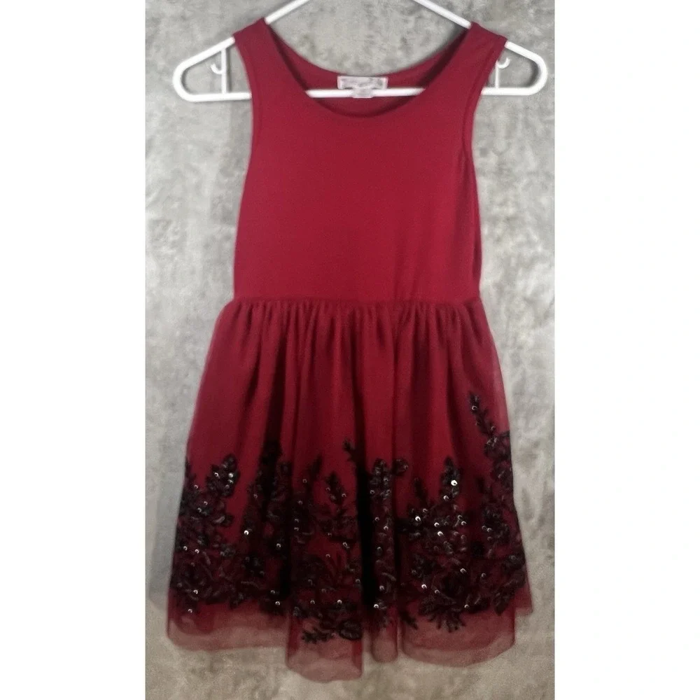 Knitworks Dress Girls youth‎ Size M (10)  Sleeveless red flowers